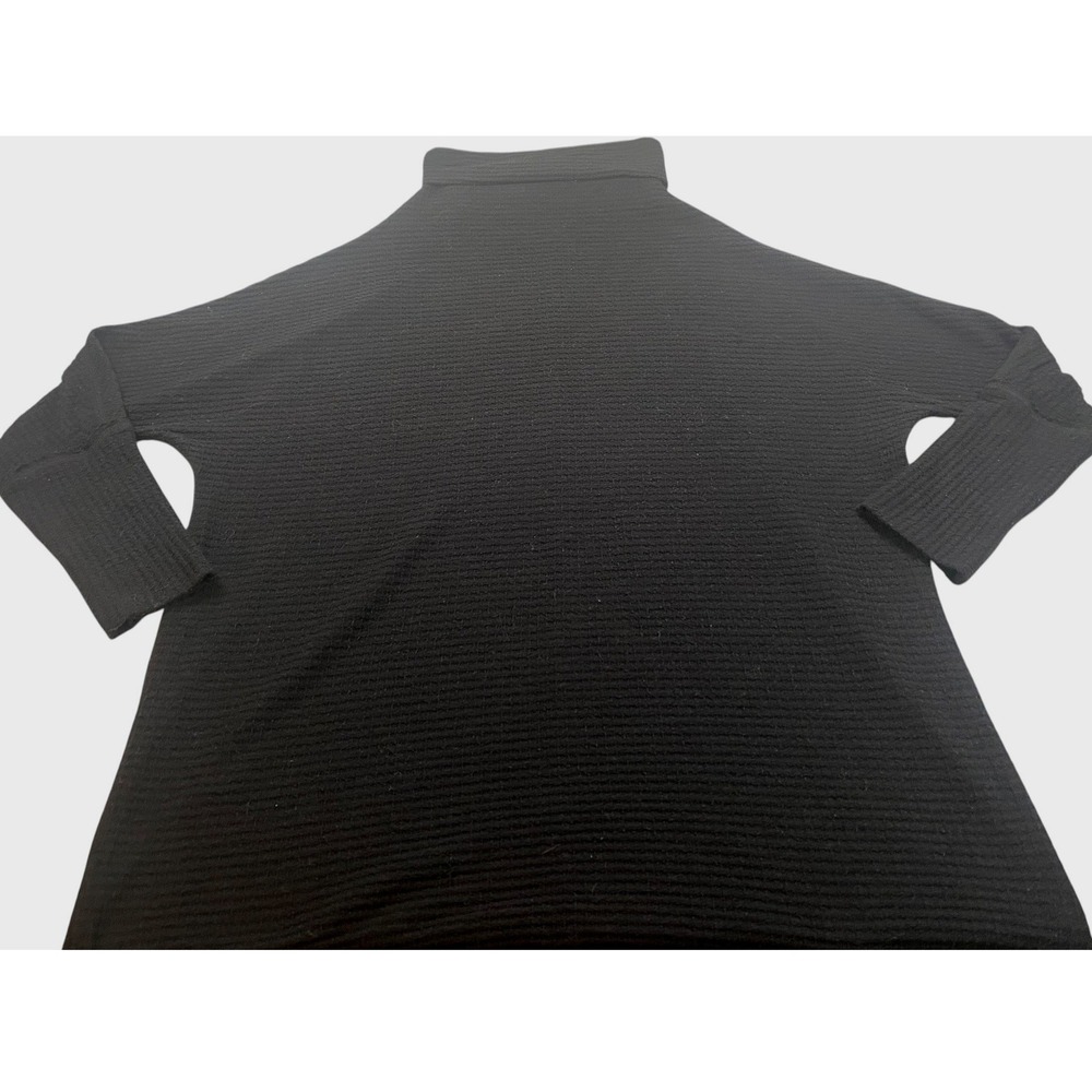 We The Free Black Ottoman Slouchy Mock Neck Waffle Knit Tunic Sweater Large
